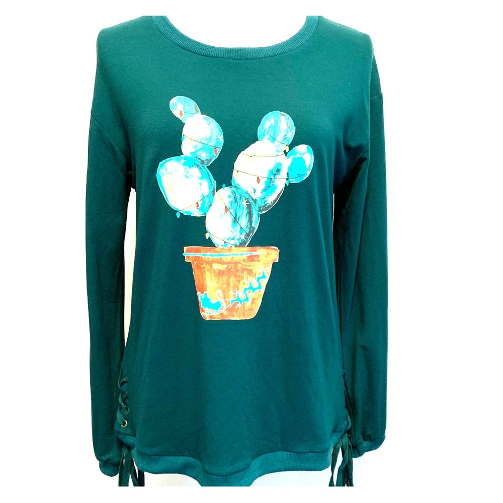 Catchfly Western Holiday Cactus Top Sz M